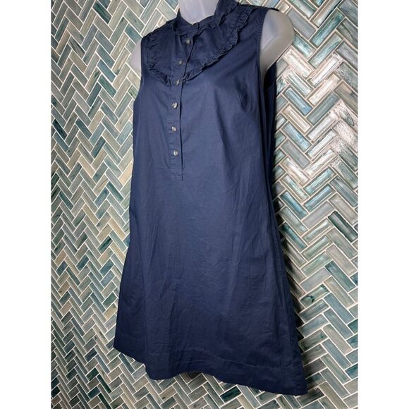WOMENS Tommy Hilfiger NAVY BLUE SLEEVELESS 100% COTTON POCKETS SHIFT DRESS SZ 2 - Picture 4 of 10